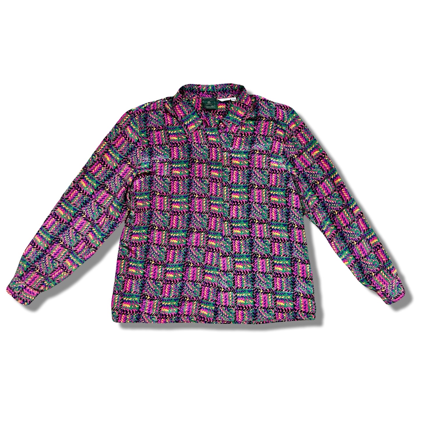 Vintage Neon Weave Blouse