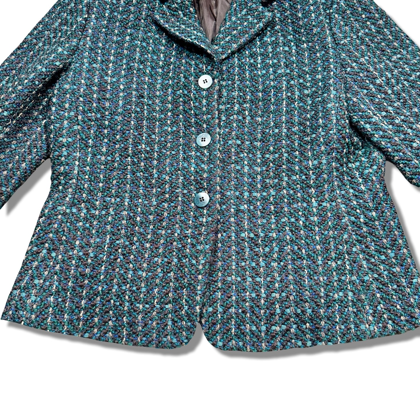 Vintage Teal Tweed Blazer
