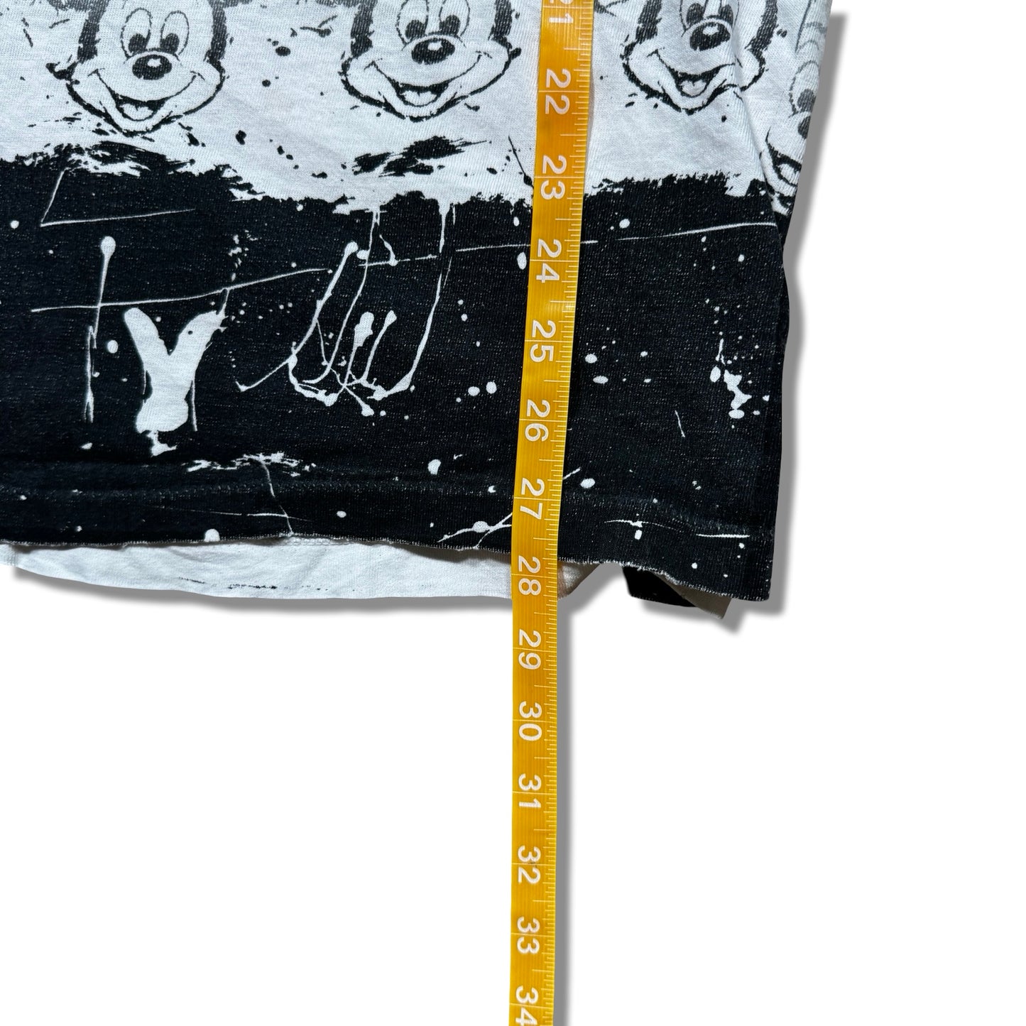 2000s Mickey Mouse Allover Print Splatter T-Shirt