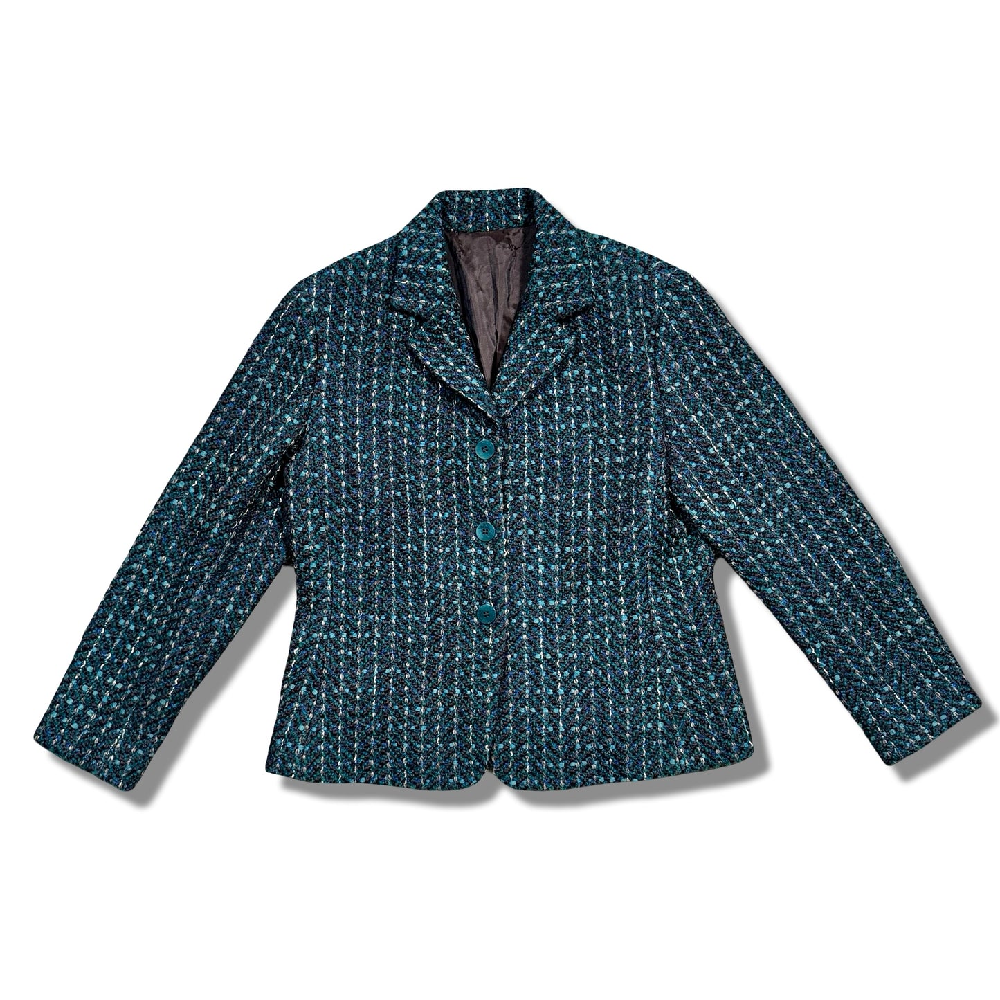 Vintage Teal Tweed Blazer