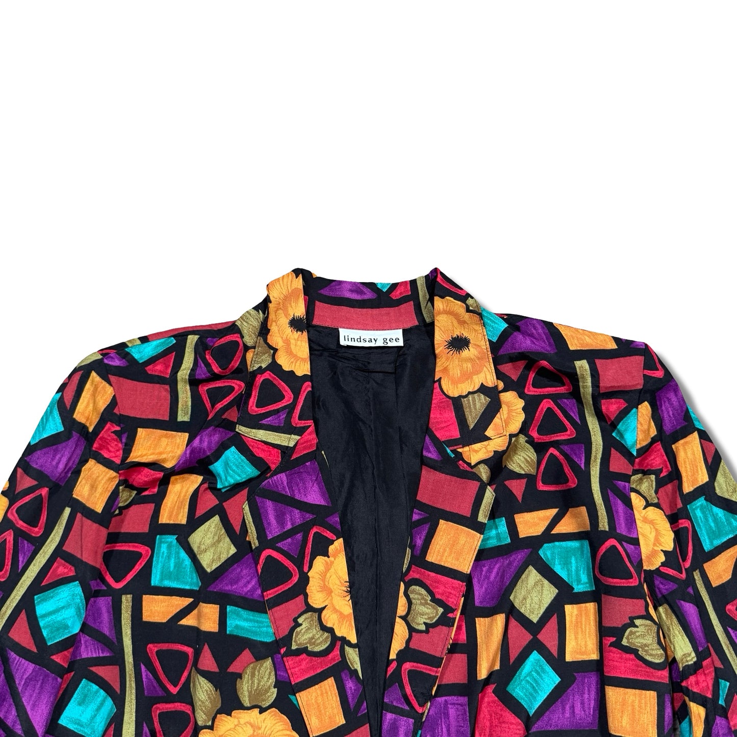 Vintage Lindsay Gee Rayon Stained Glass Blazer
