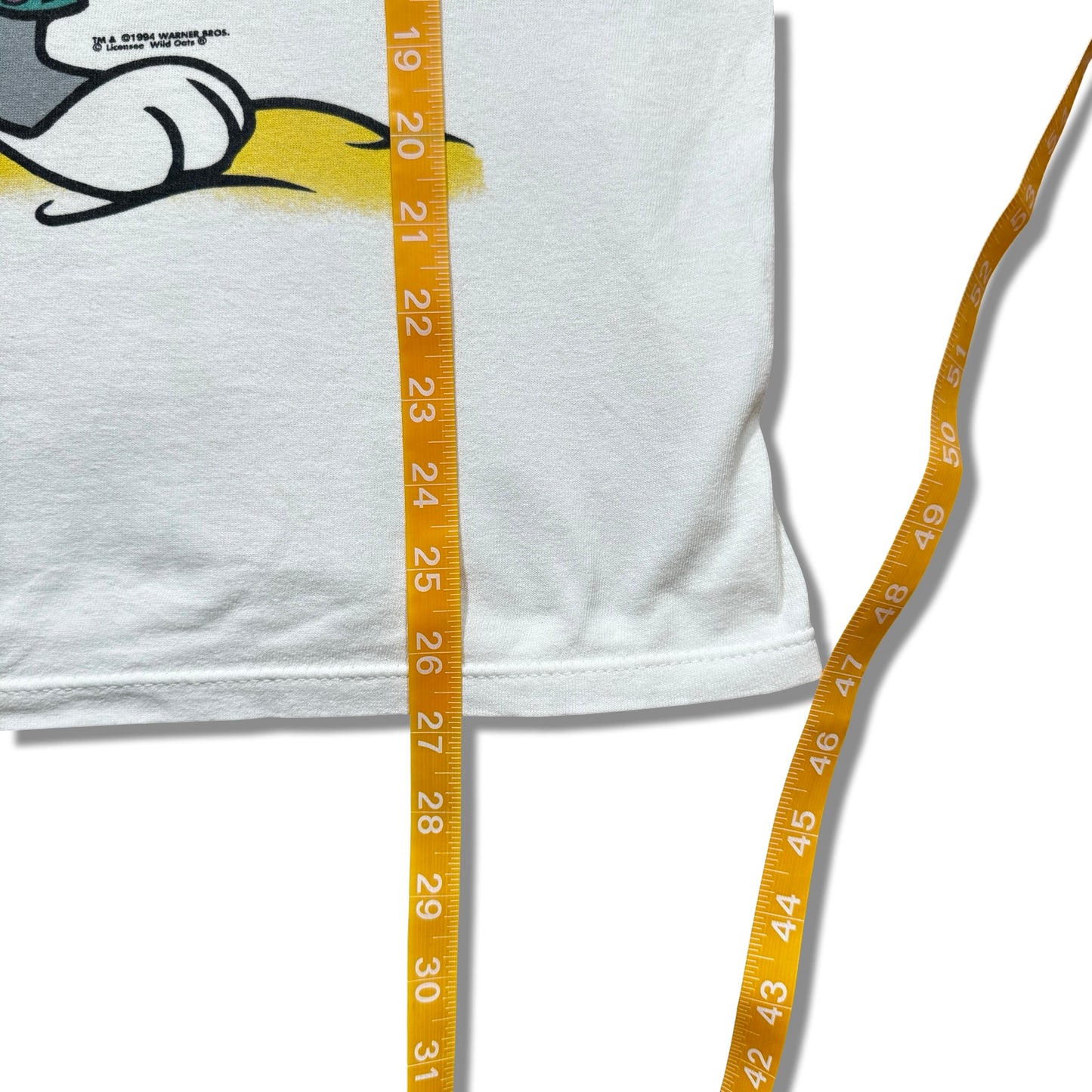 1990s Bugs Bunny & Daffy Duck Surf White Graphic T-Shirt