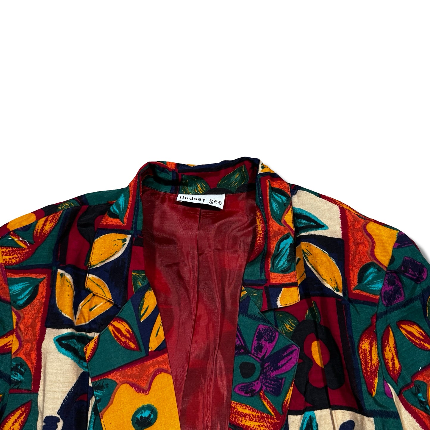 Vintage Lindsay Gee Rayon Floral Blazer