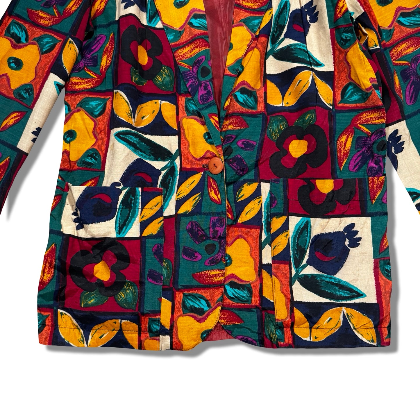 Vintage Lindsay Gee Rayon Floral Blazer