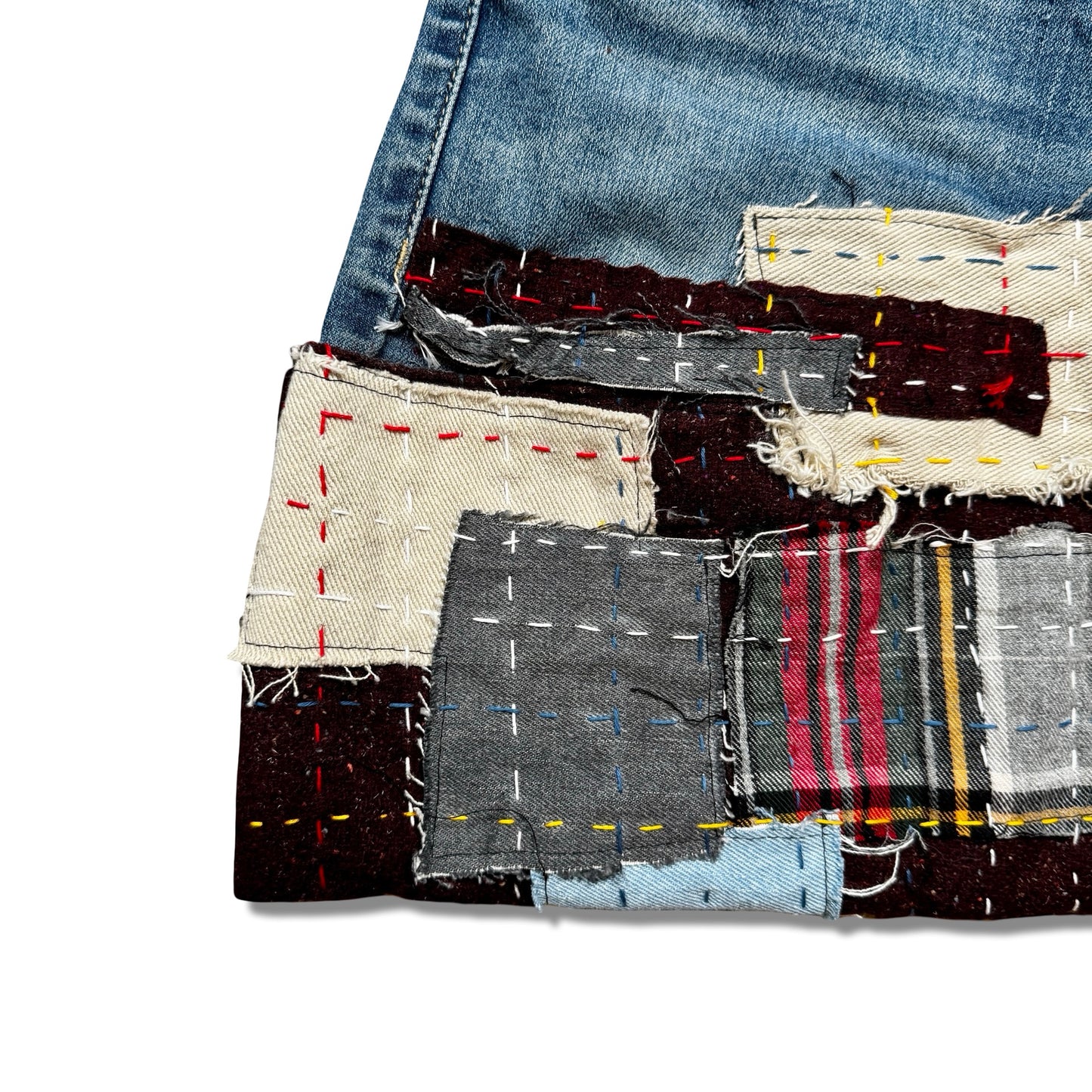 Denim x Flannel Shashiko Messenger Bag