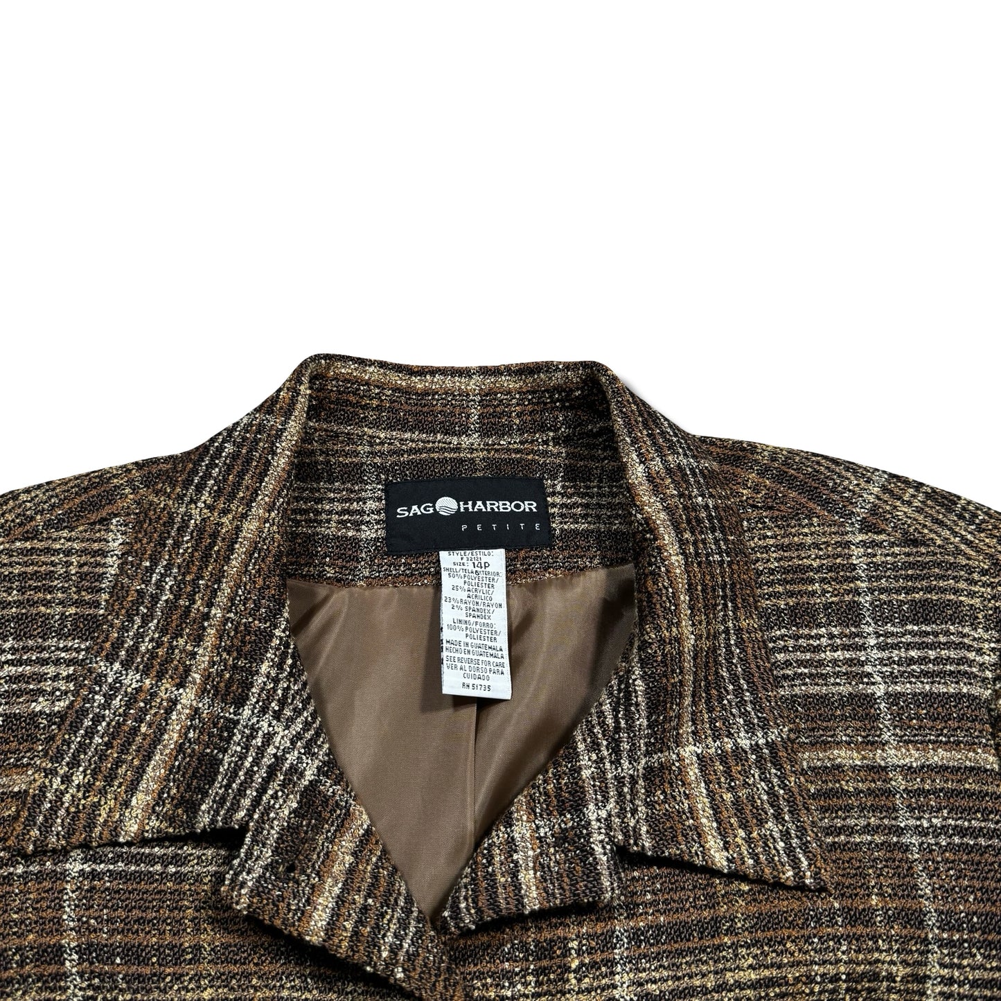 Vintage Sag Harbor Autumn Check Blazer