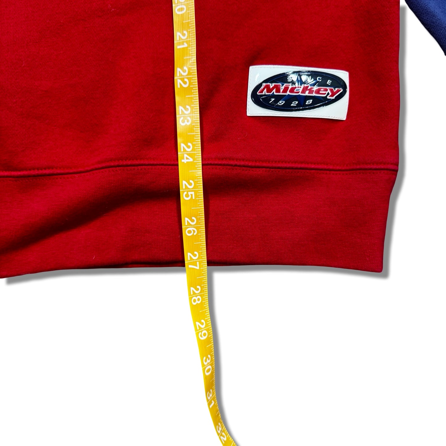 1990s Mickey Mouse Red & Blue Colorblock Crewneck Sweater