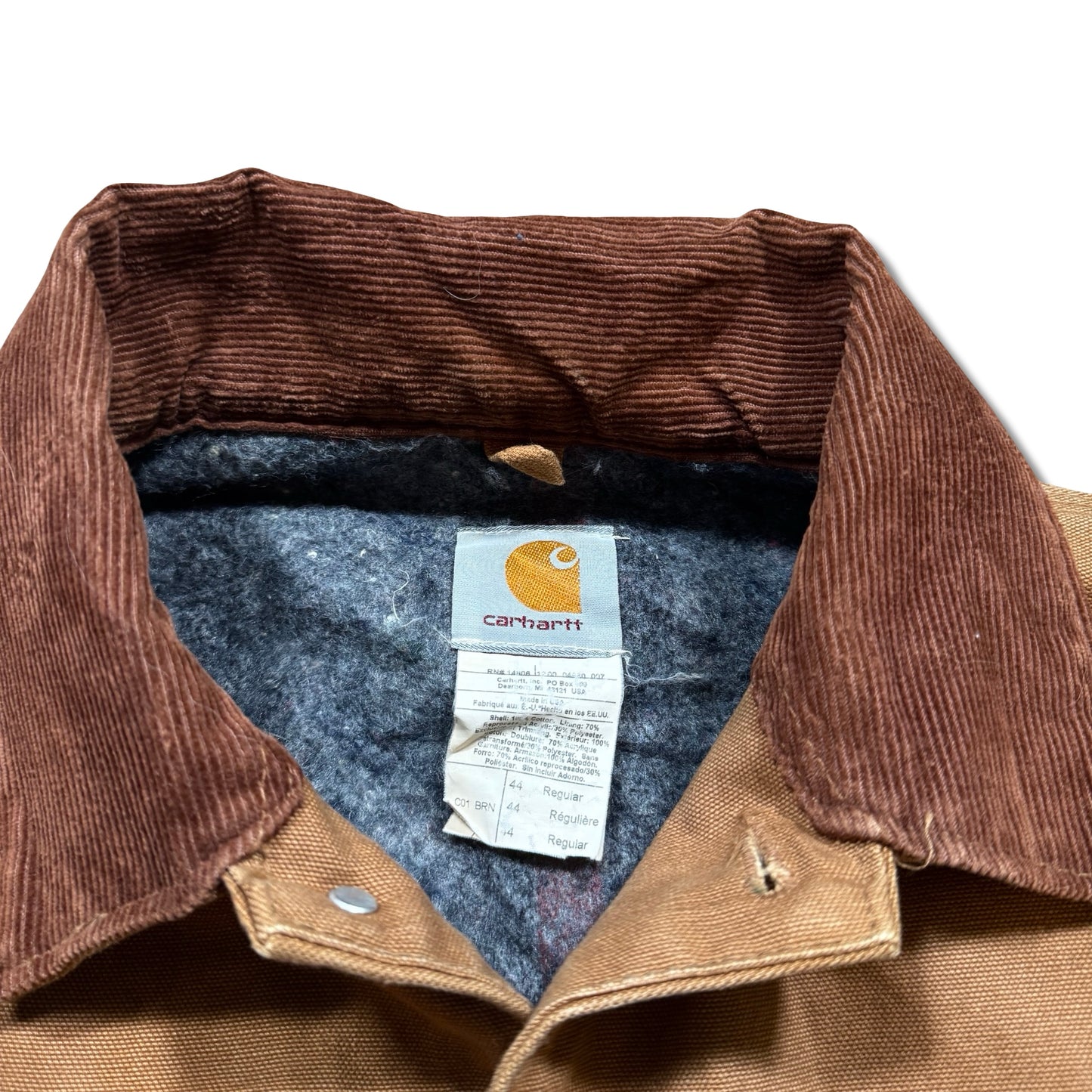 Vintage Carhartt Brown Duck Fleece-Lined Work Jacket