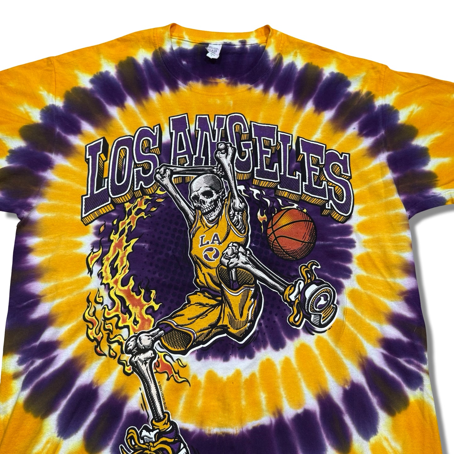 2000s Liquid Blue Los Angeles Lakers Tie-Dye Graphic T-Shirt