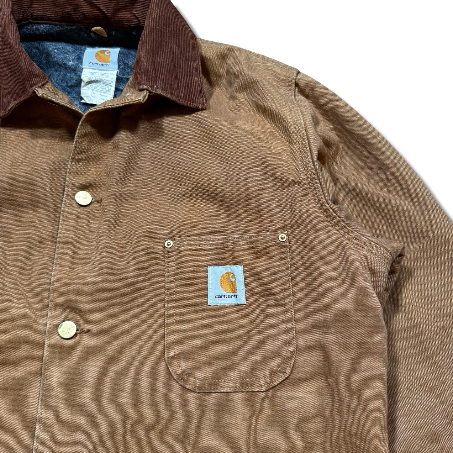 Vintage Carhartt Brown Duck Fleece-Lined Work Jacket
