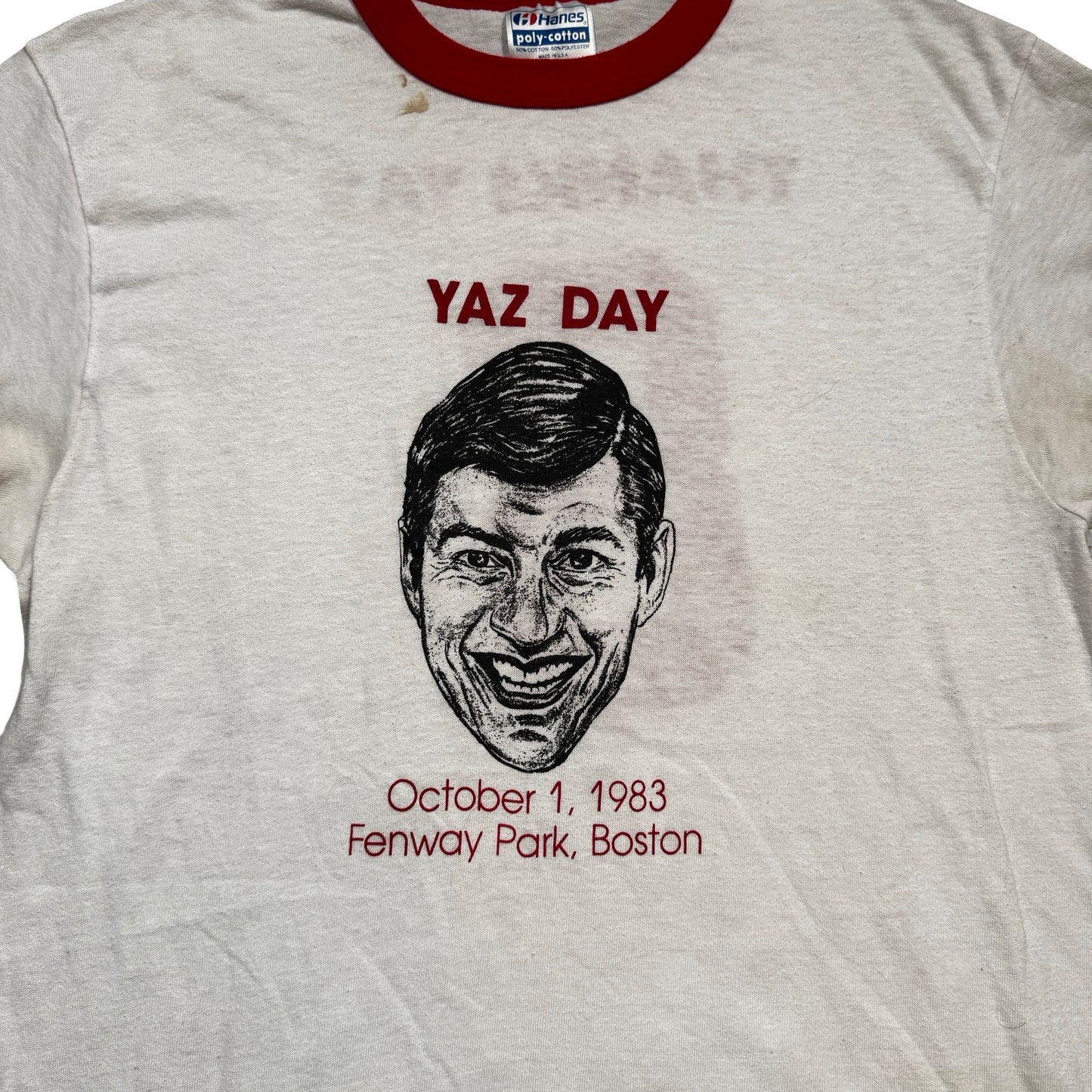 1983 Carl Yastrzemski “Yaz Day” Fenway Park White Ringer Tee