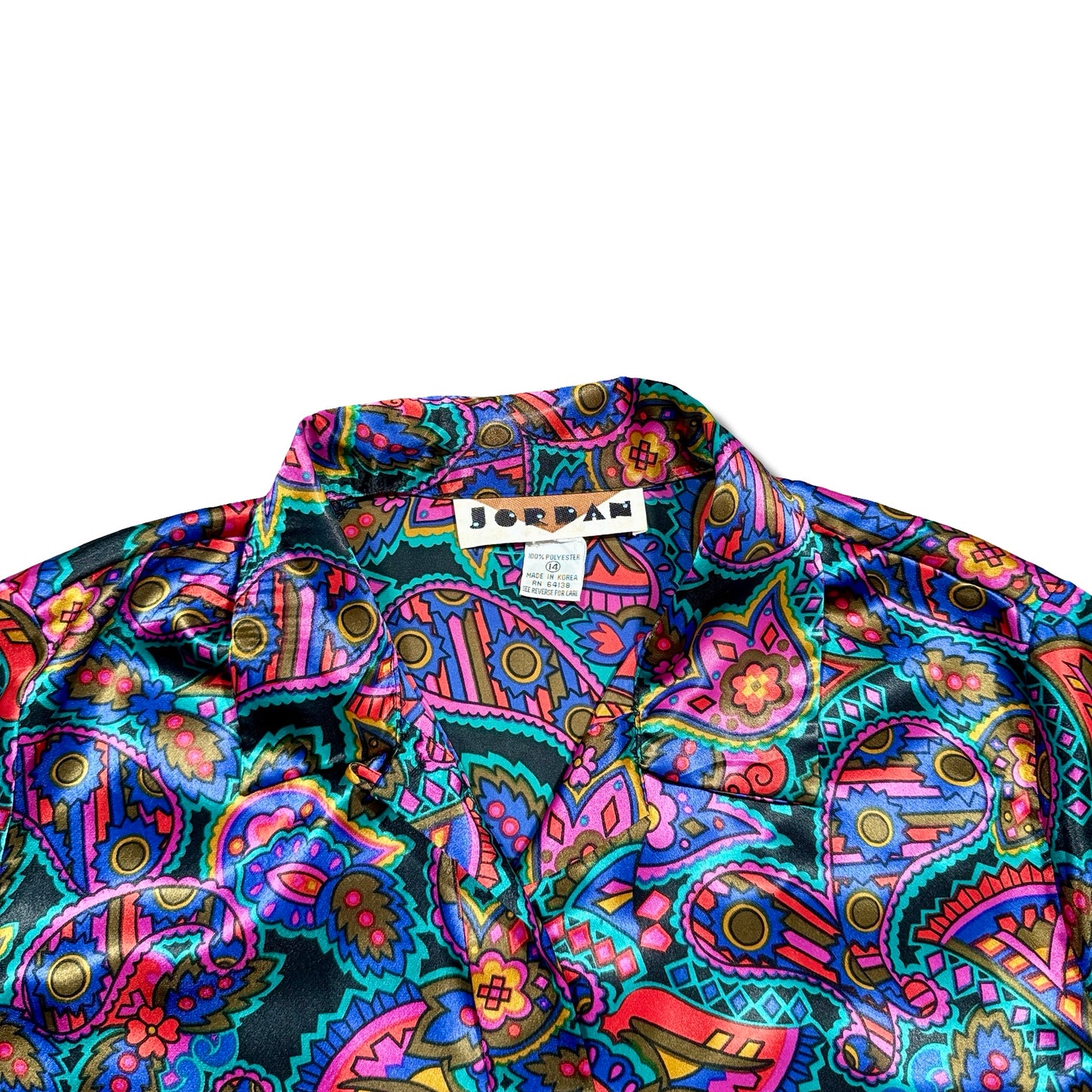 Vintage Psychedelic Paisley Silk Blouse
