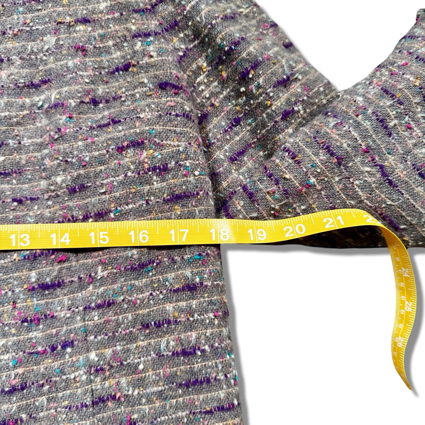 Vintage Tweed Open Front Blazer with Gold Buttons