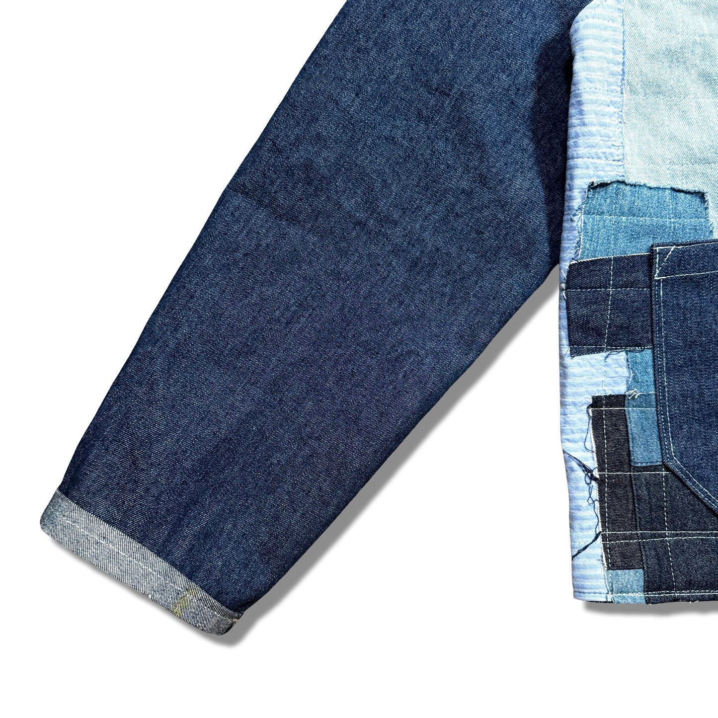 Boro-Inspired Patchwork Denim Jacket
