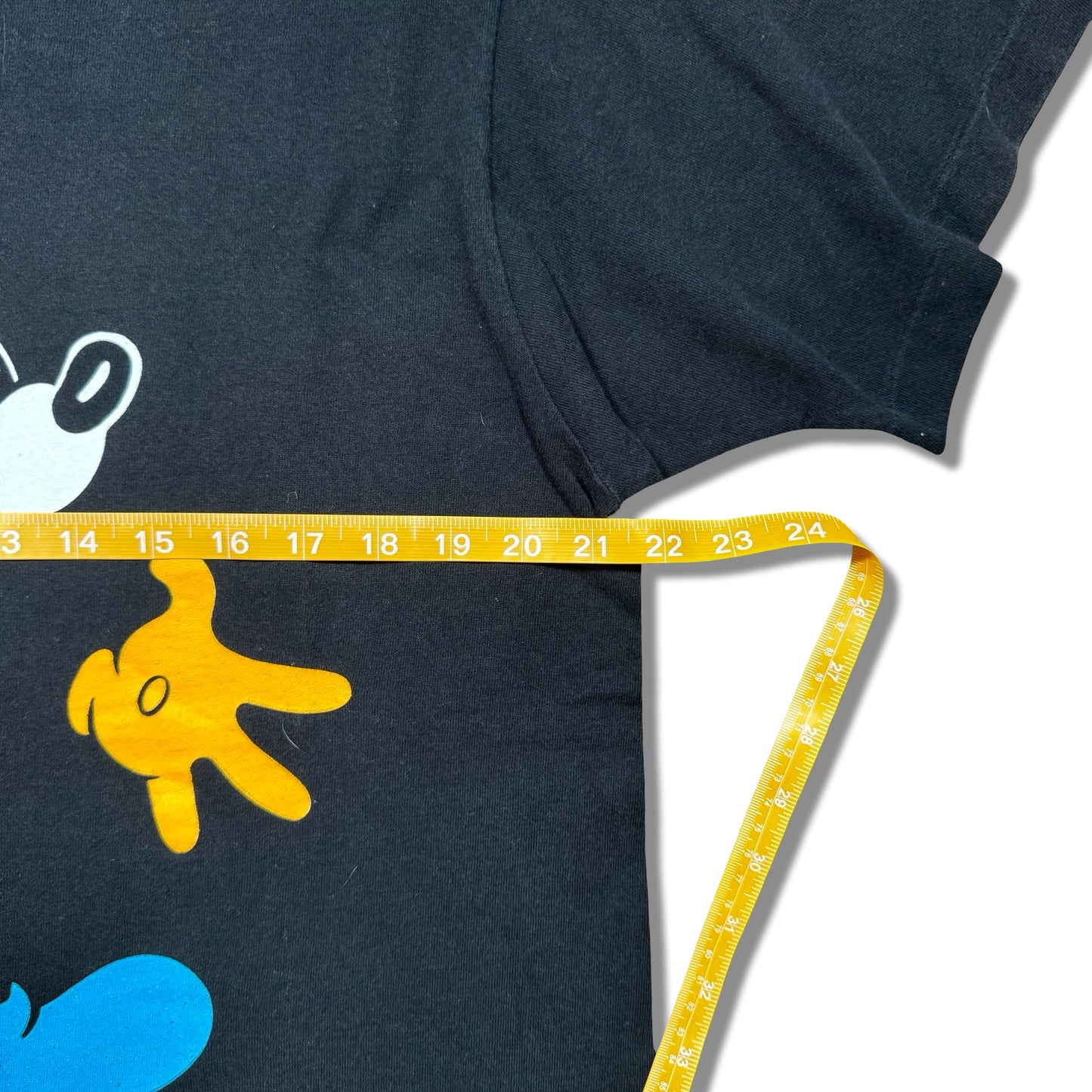 1990s Mickey Mouse Black Primary Color Graphic T-Shirt