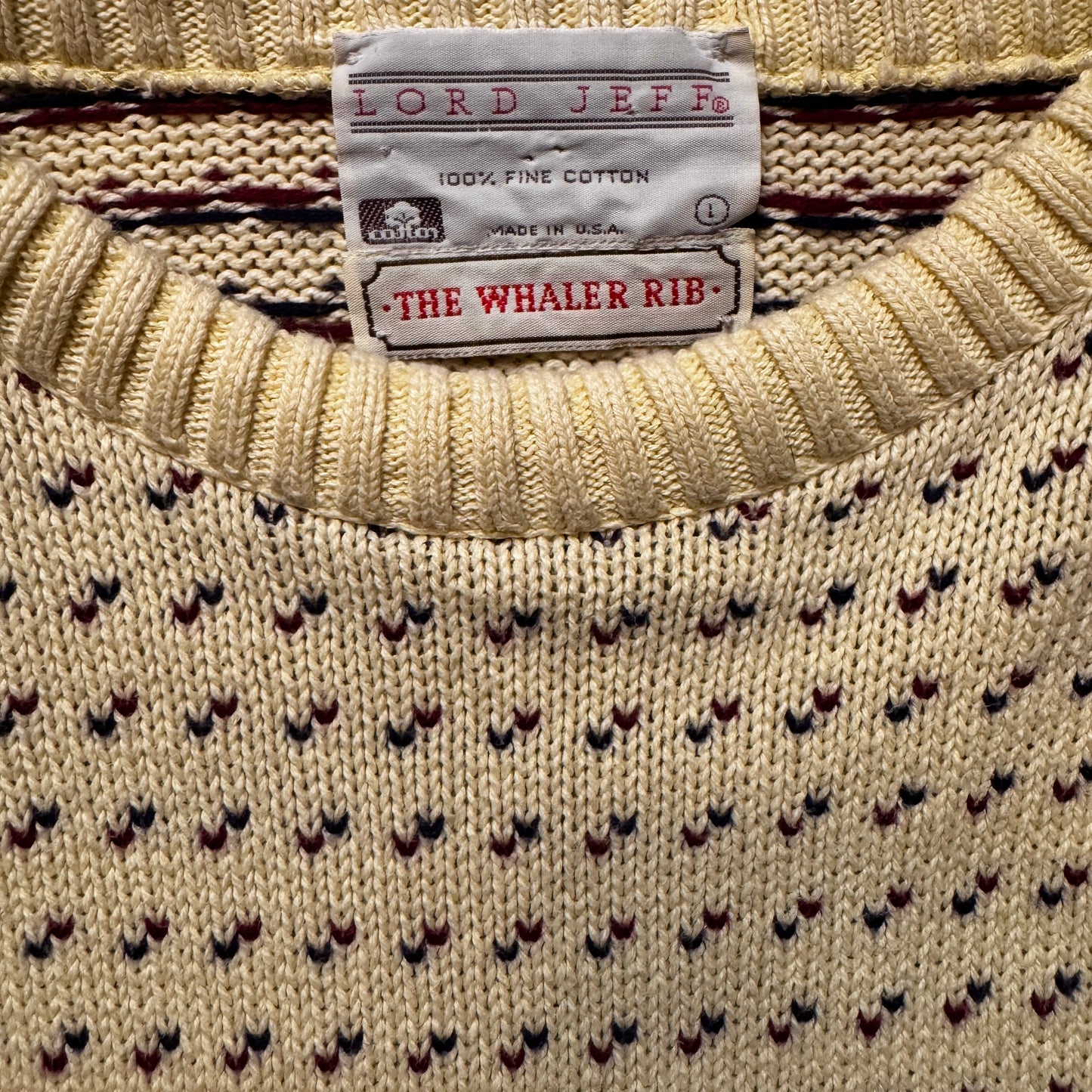 Lord Jeff 1980s Whaler Rib Sweater