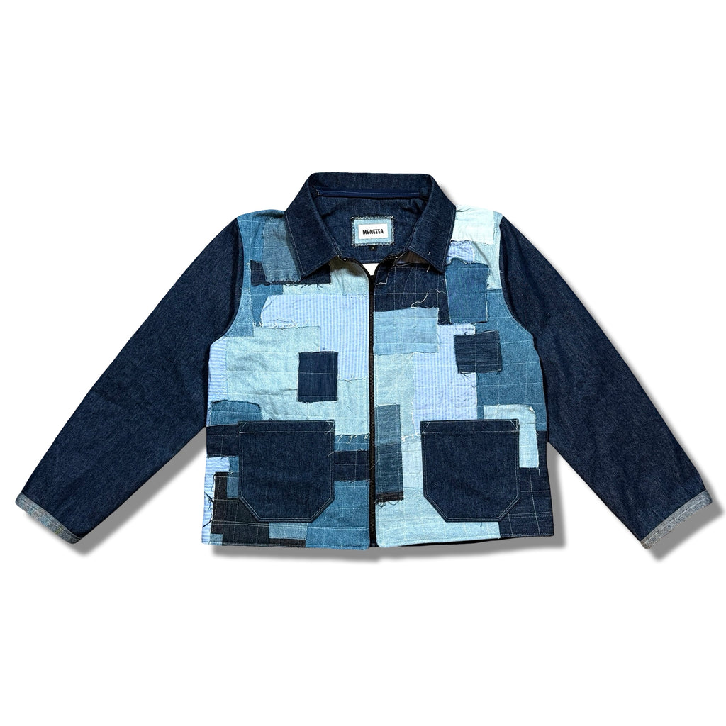 Boro-Inspired Patchwork Denim Jacket