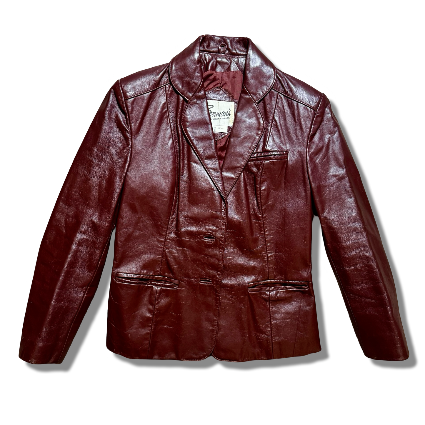 Helene Berman Leather Blazer Jacket