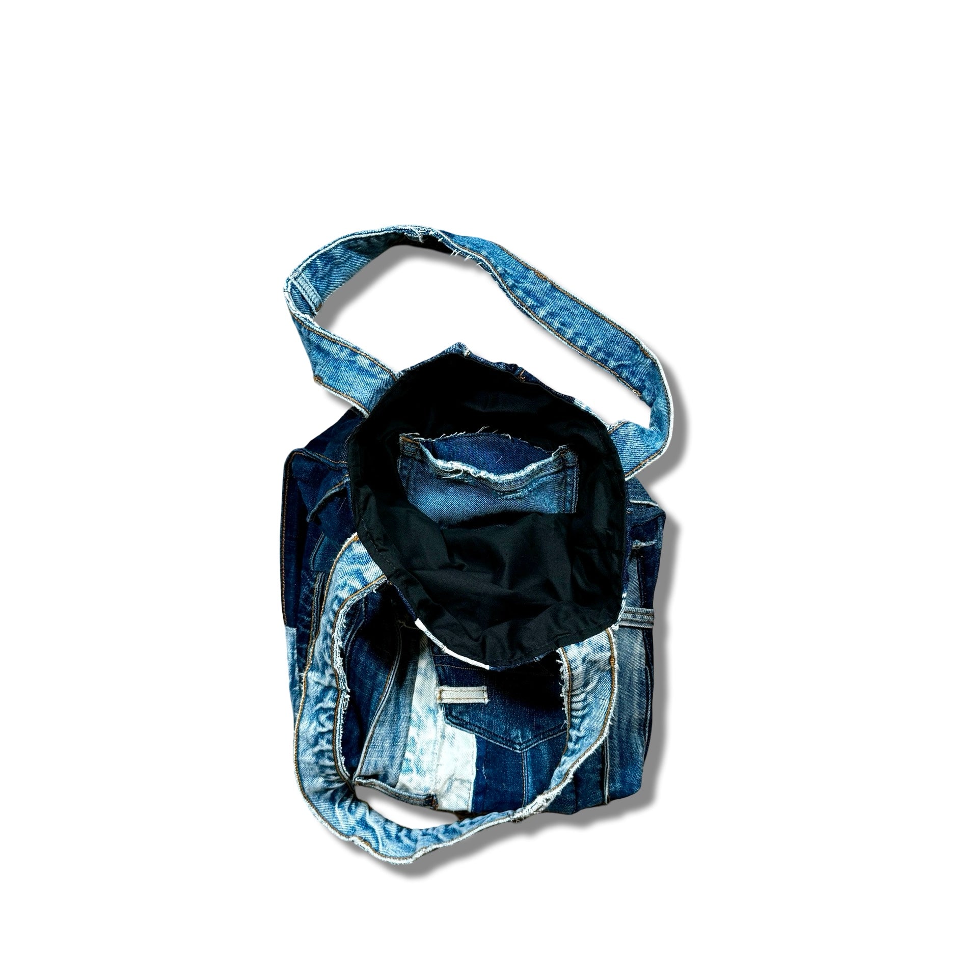 Deconstructed Waistband Denim Tote