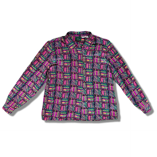 Vintage Neon Weave Blouse