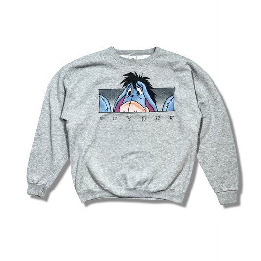1990s Eeyore Gray Printed Crewneck Sweater