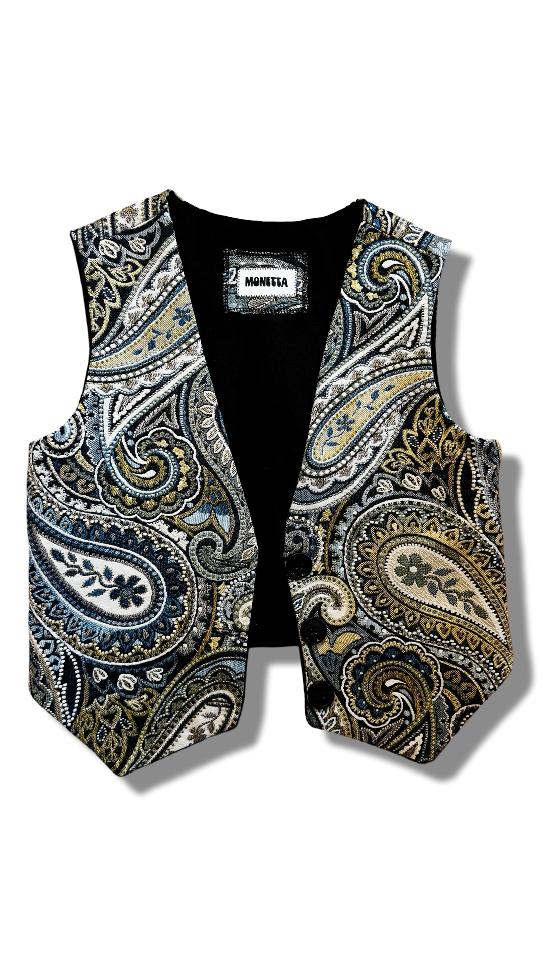 Paisley Jacquard Weave Boxy Vest