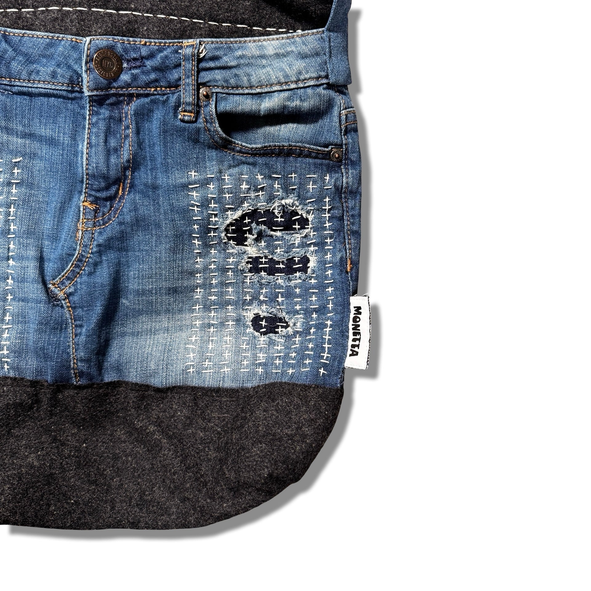 Sashiko Denim Messenger Bag 03