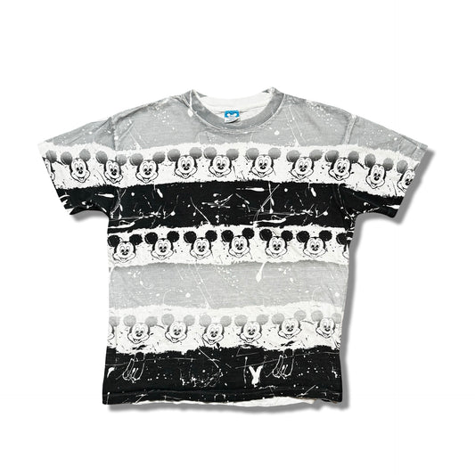 2000s Mickey Mouse Allover Print Splatter T-Shirt