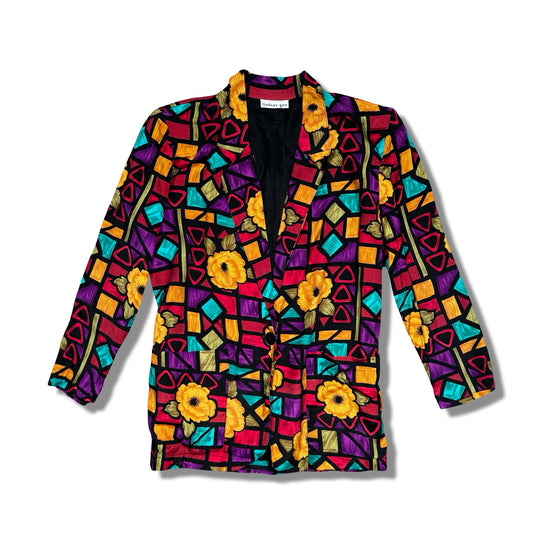 Vintage Lindsay Gee Rayon Stained Glass Blazer