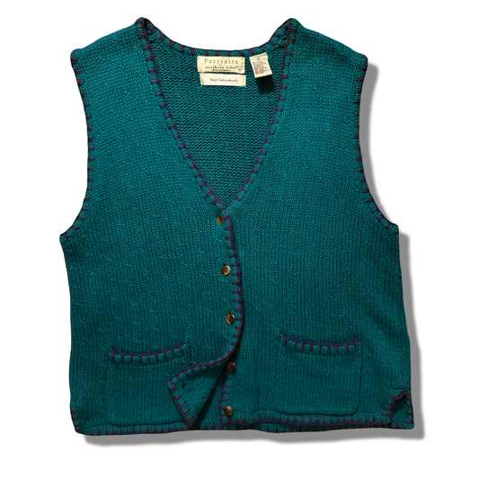 Northern Isles Teal Knit Vest