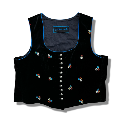 Alpine Embroidered Velvet Vest