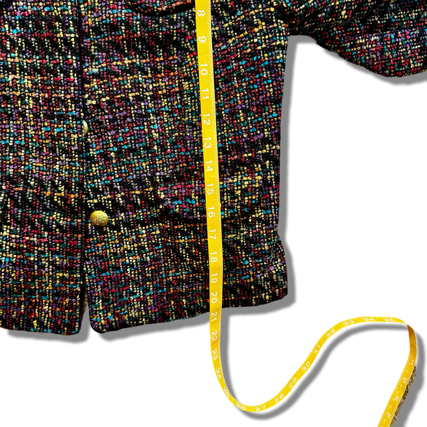 Colorful Sandro Button-Up Tweed Jacket