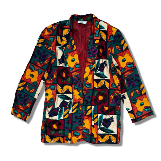 Vintage Lindsay Gee Rayon Floral Blazer