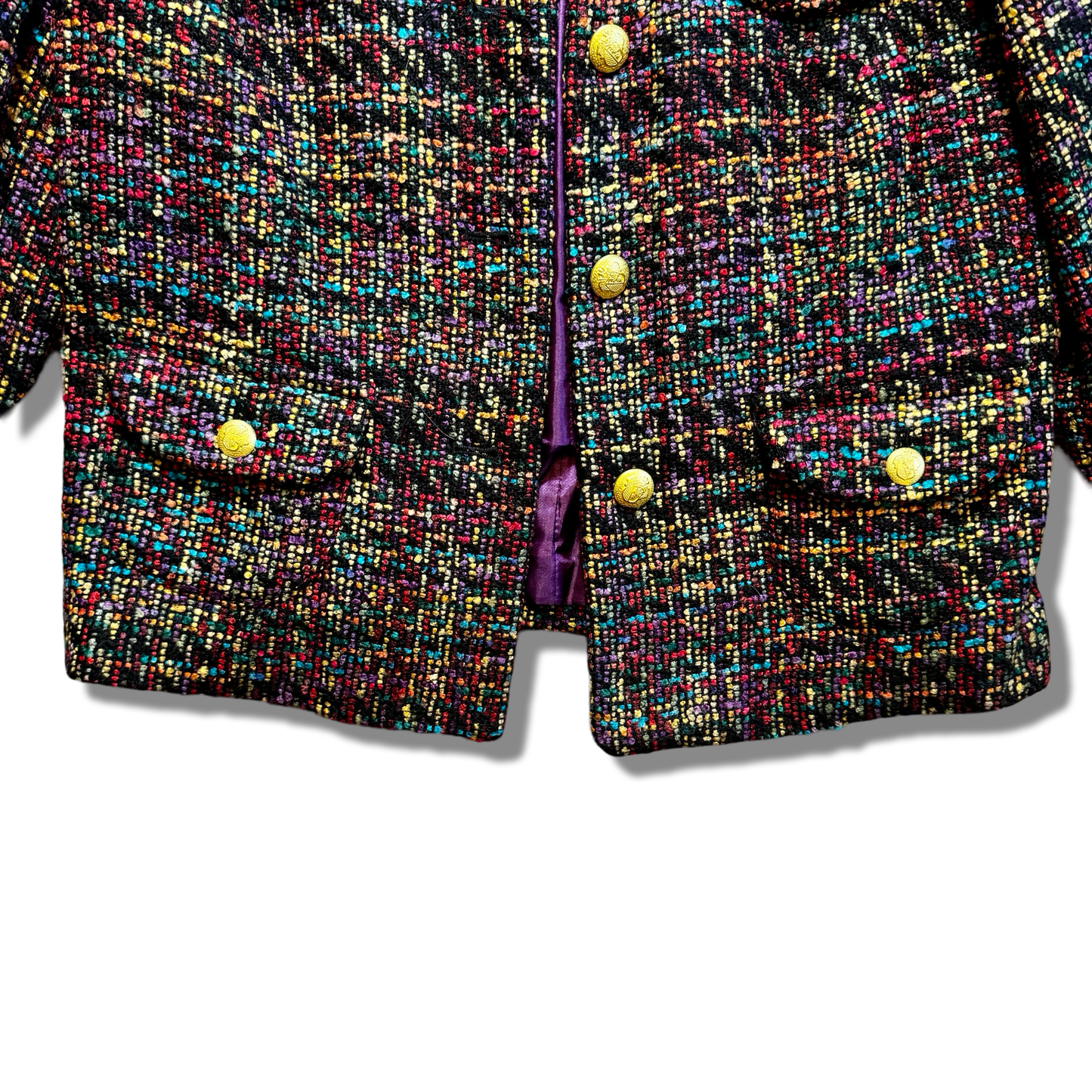 Colorful Sandro Button-Up Tweed Jacket