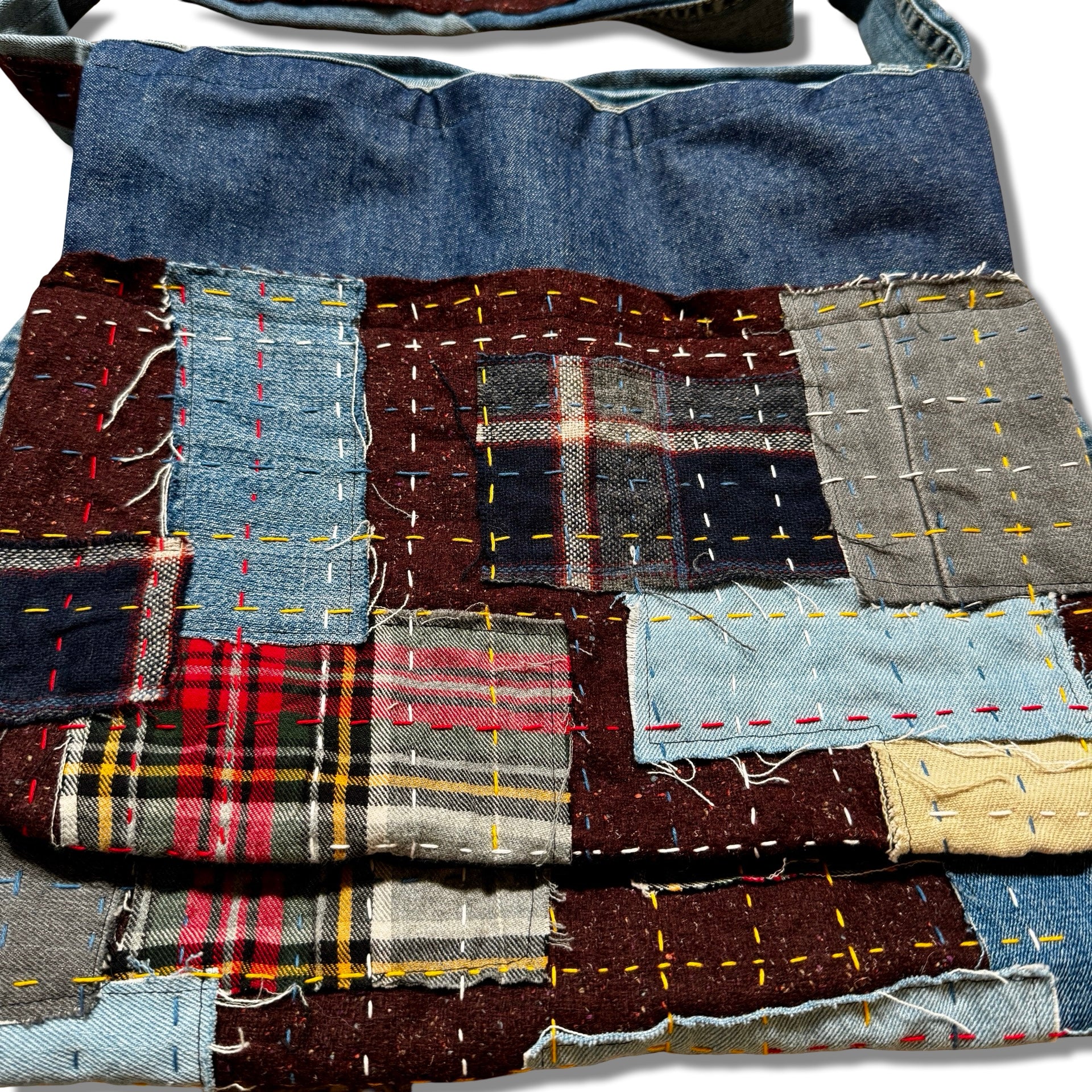 Sashiko Denim Messenger Bag 01