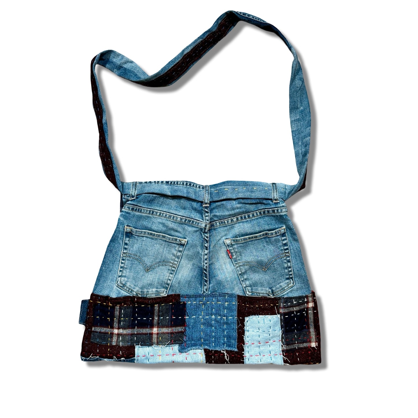 Denim x Flannel Shashiko Messenger Bag