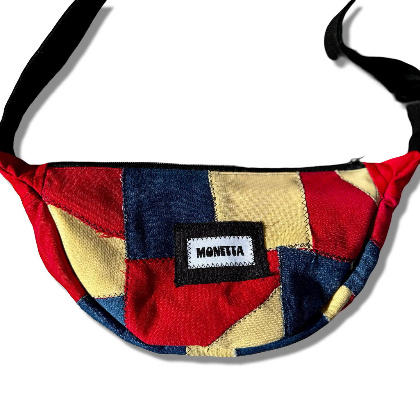 Primary Color Zigged Patchwork Crossbody Bag