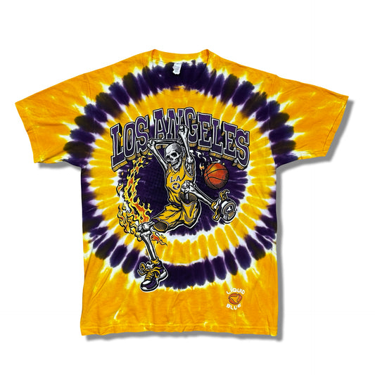 2000s Liquid Blue Los Angeles Lakers Tie-Dye Graphic T-Shirt