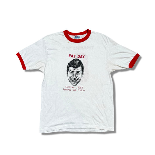 1983 Carl Yastrzemski “Yaz Day” Fenway Park White Ringer Tee