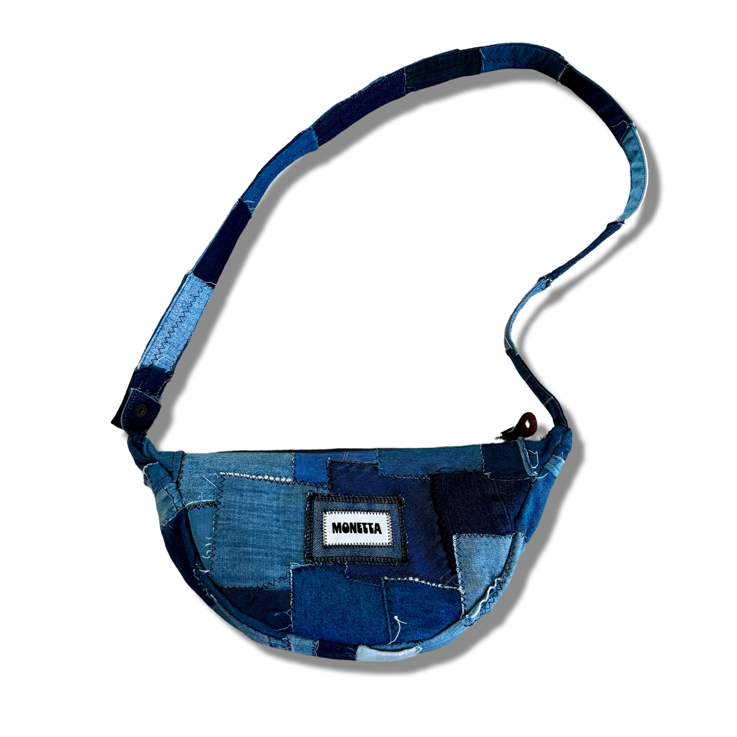 Denim Zigged Patchwork Crossbody Bag