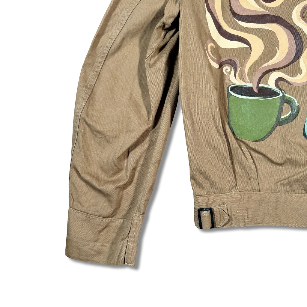 Handpainted Coffee Scene Jacket