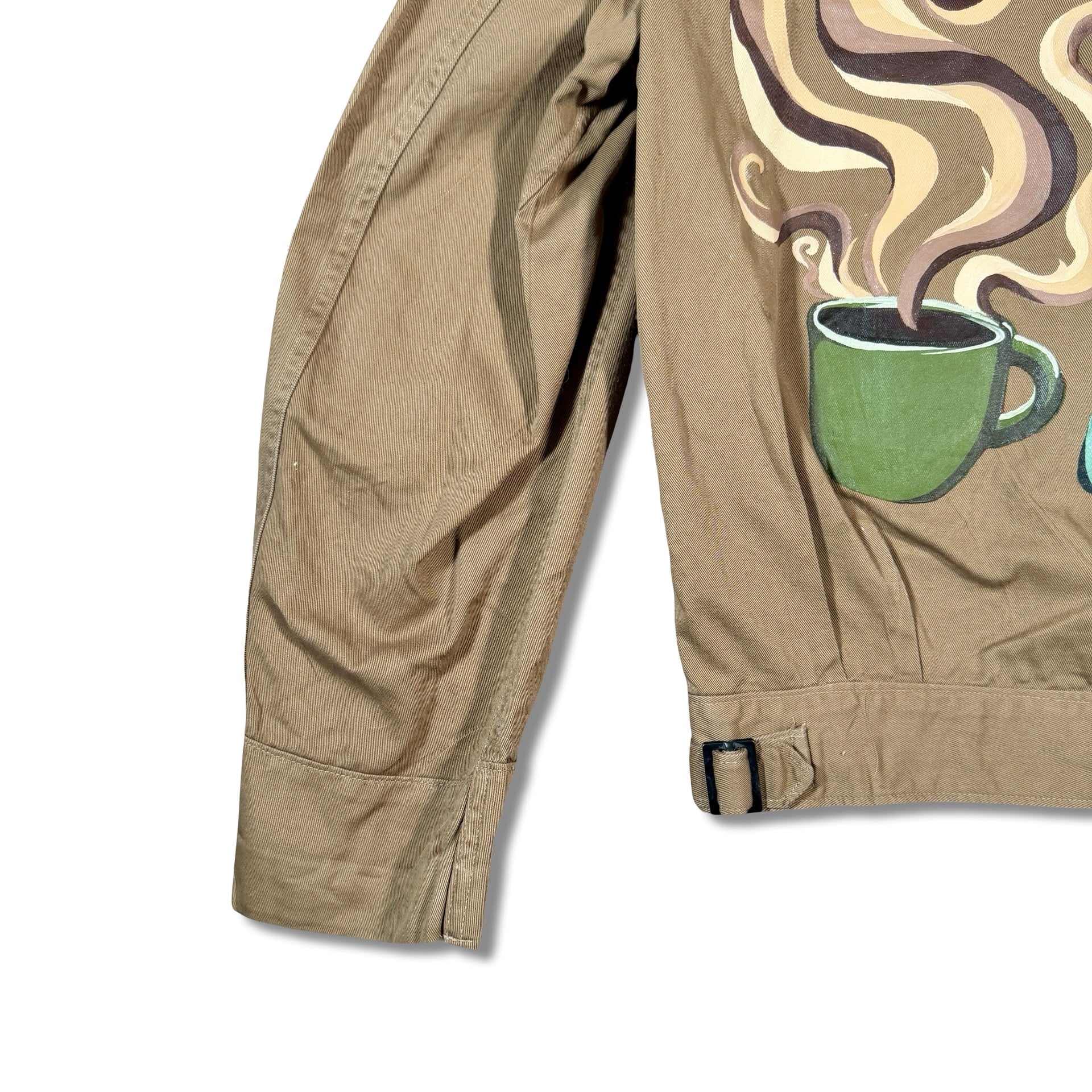 Handpainted Coffee Scene Jacket