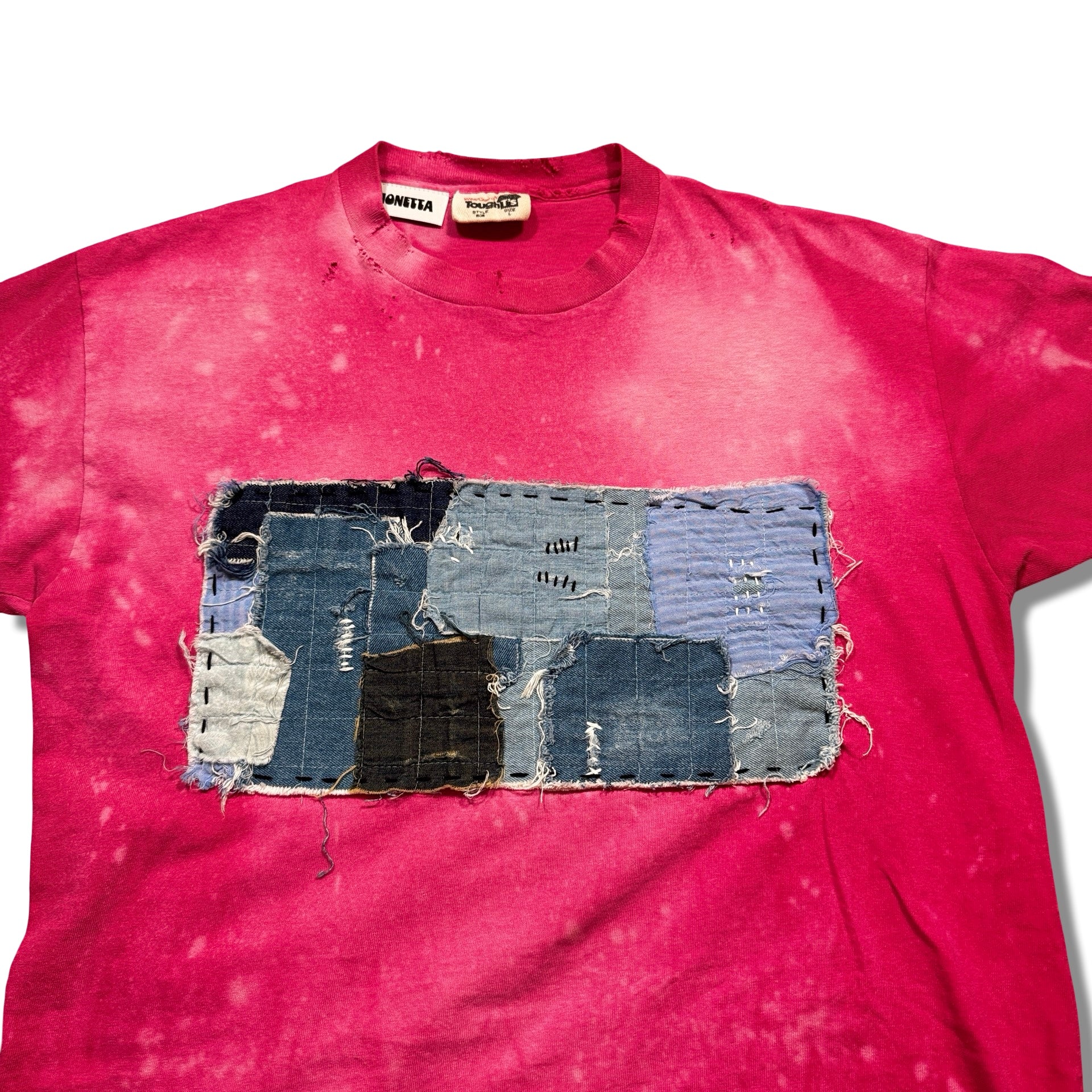 Boro-Inspired Pink Tee