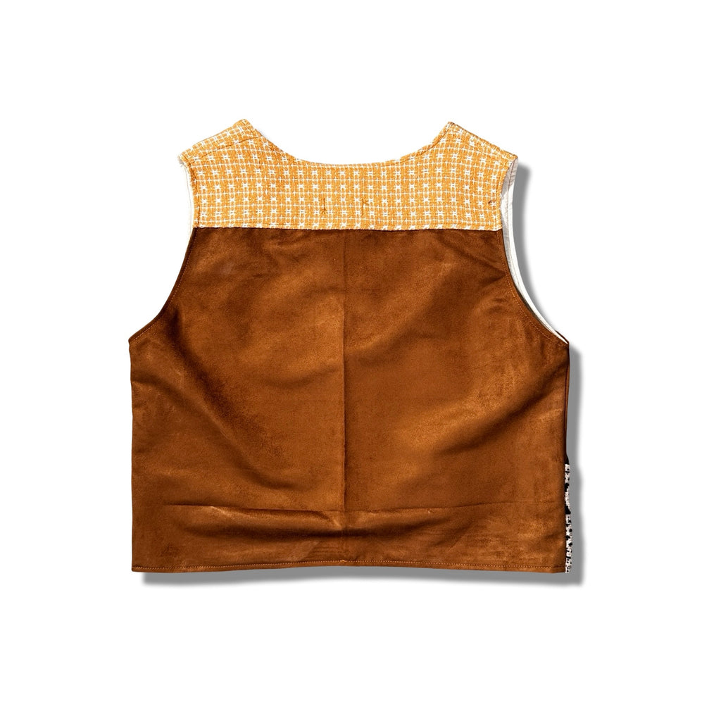 Western Zip Vest — Suede and Knit