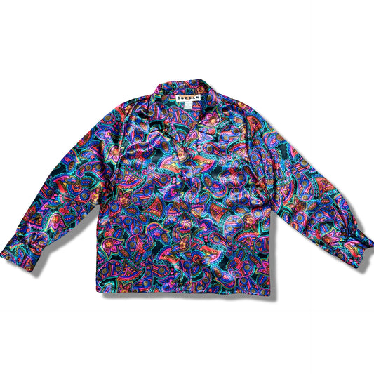 Vintage Psychedelic Paisley Silk Blouse