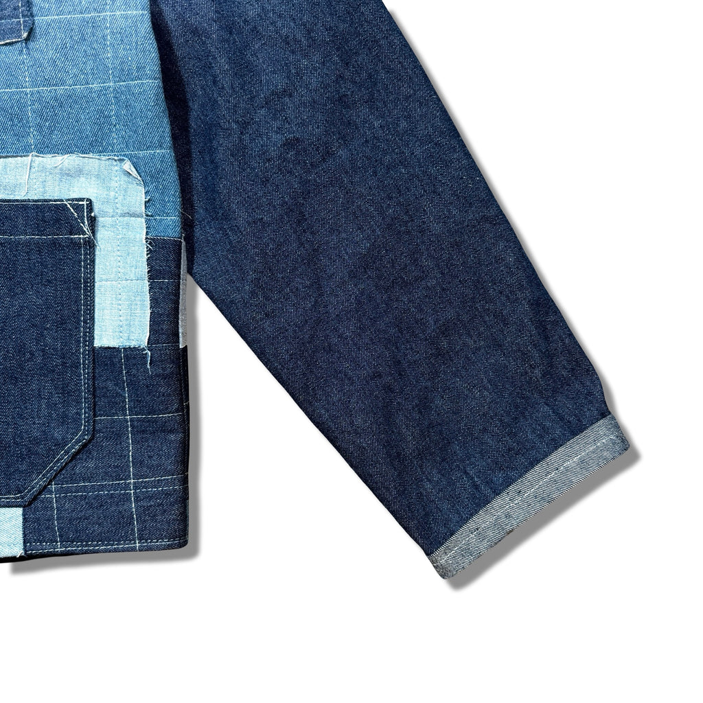 Boro-Inspired Patchwork Denim Jacket