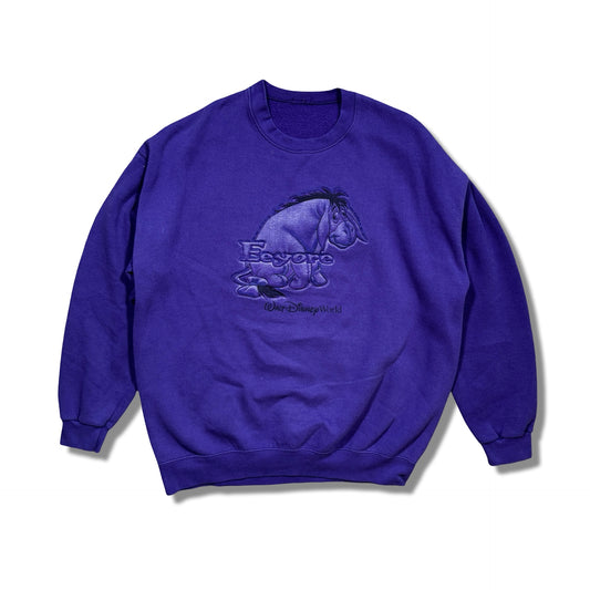 1990s Purple Eeyore Walt Disney World Crewneck Sweater