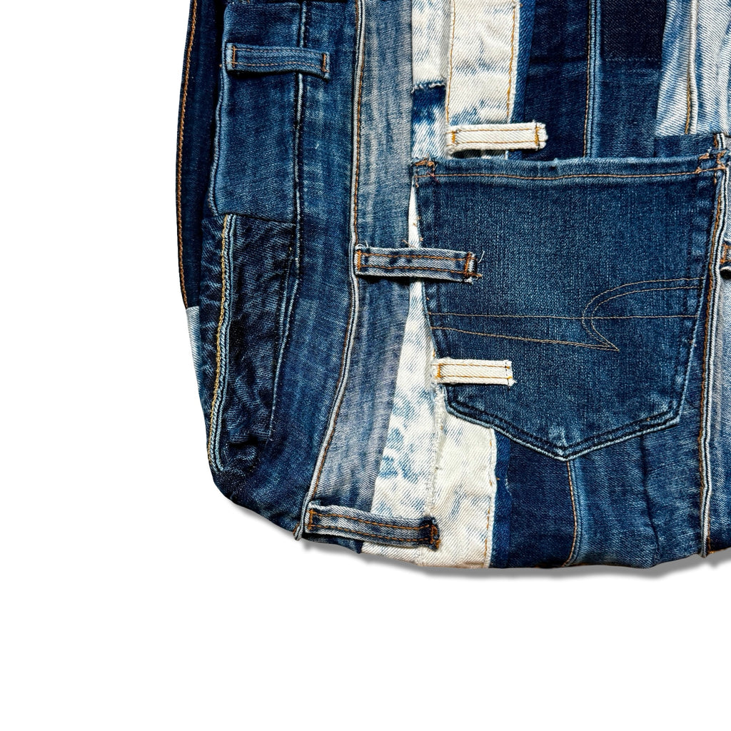 Deconstructed Waistband Denim Tote