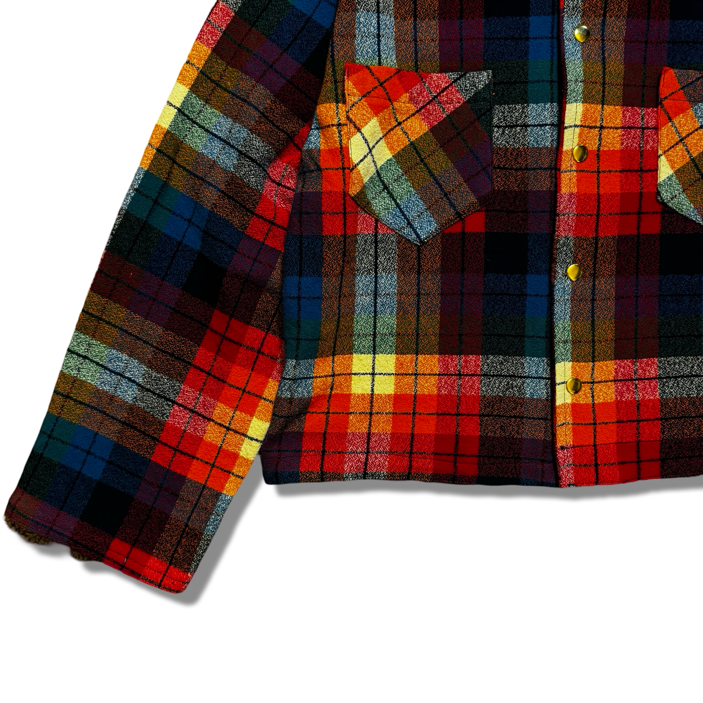 Cropped Rainbow Flannel Jacket