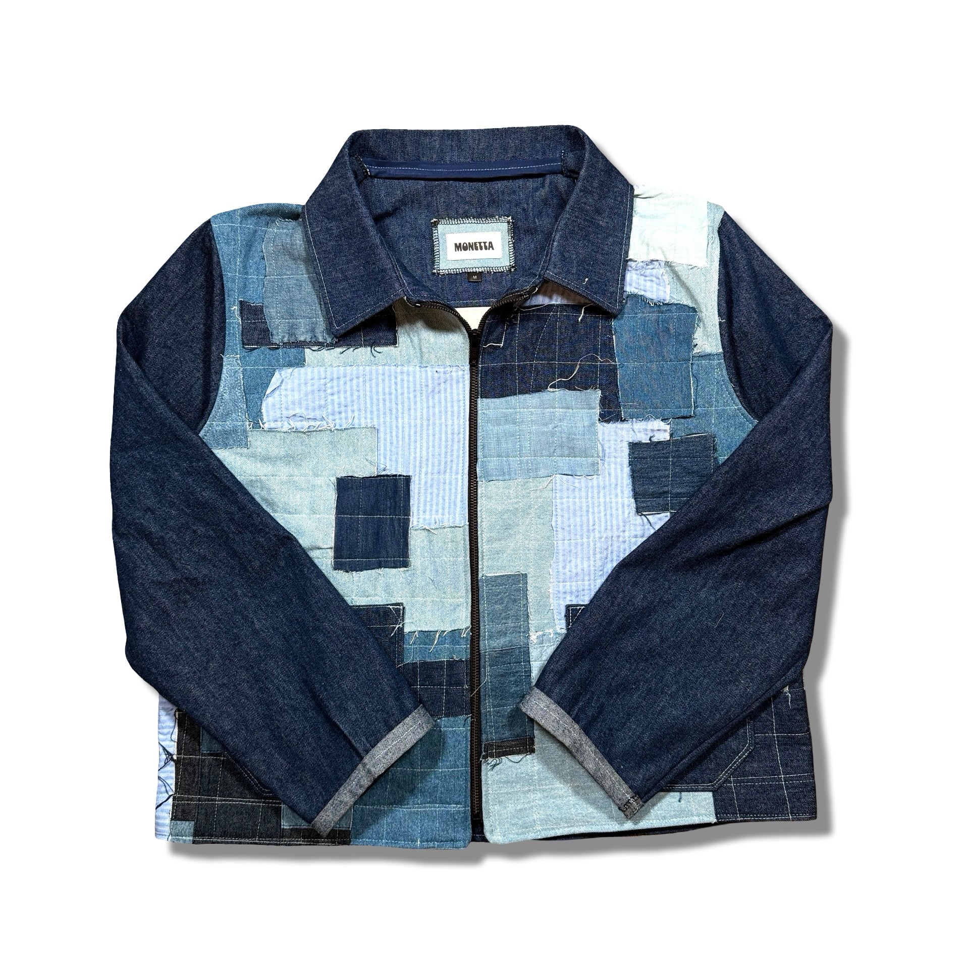 Boro-Inspired Patchwork Denim Jacket
